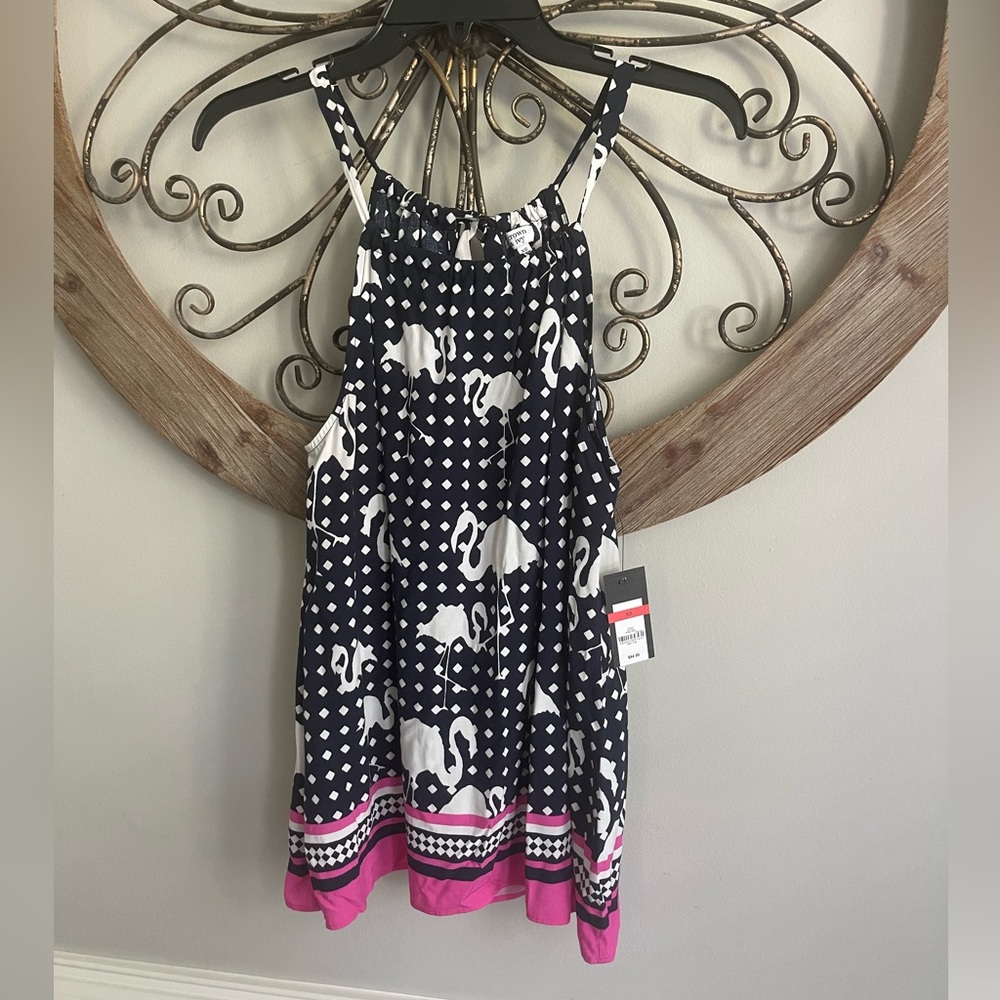 NWT Crown & Ivy Flamingo Strappy Top
